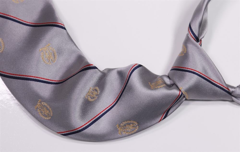 Twenty Four Karat Club 24k New York Silver Striped Silk Necktie Tie